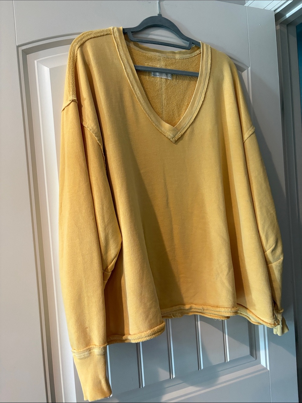 We The Free Oversized V-Neck Sweatshirt in Yellow